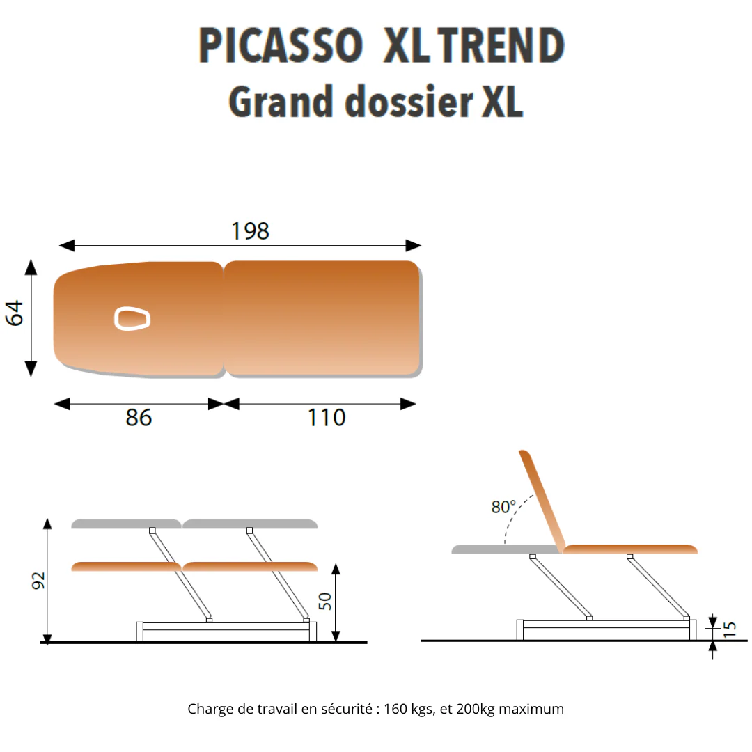 Table de massage 2 plans Picasso XL Trend - Image 3